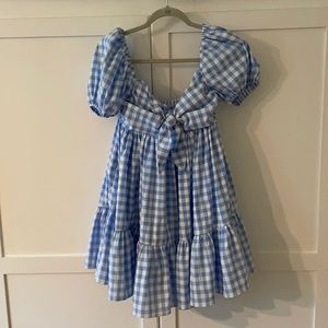 Tell me you love me blue gingham dress medium